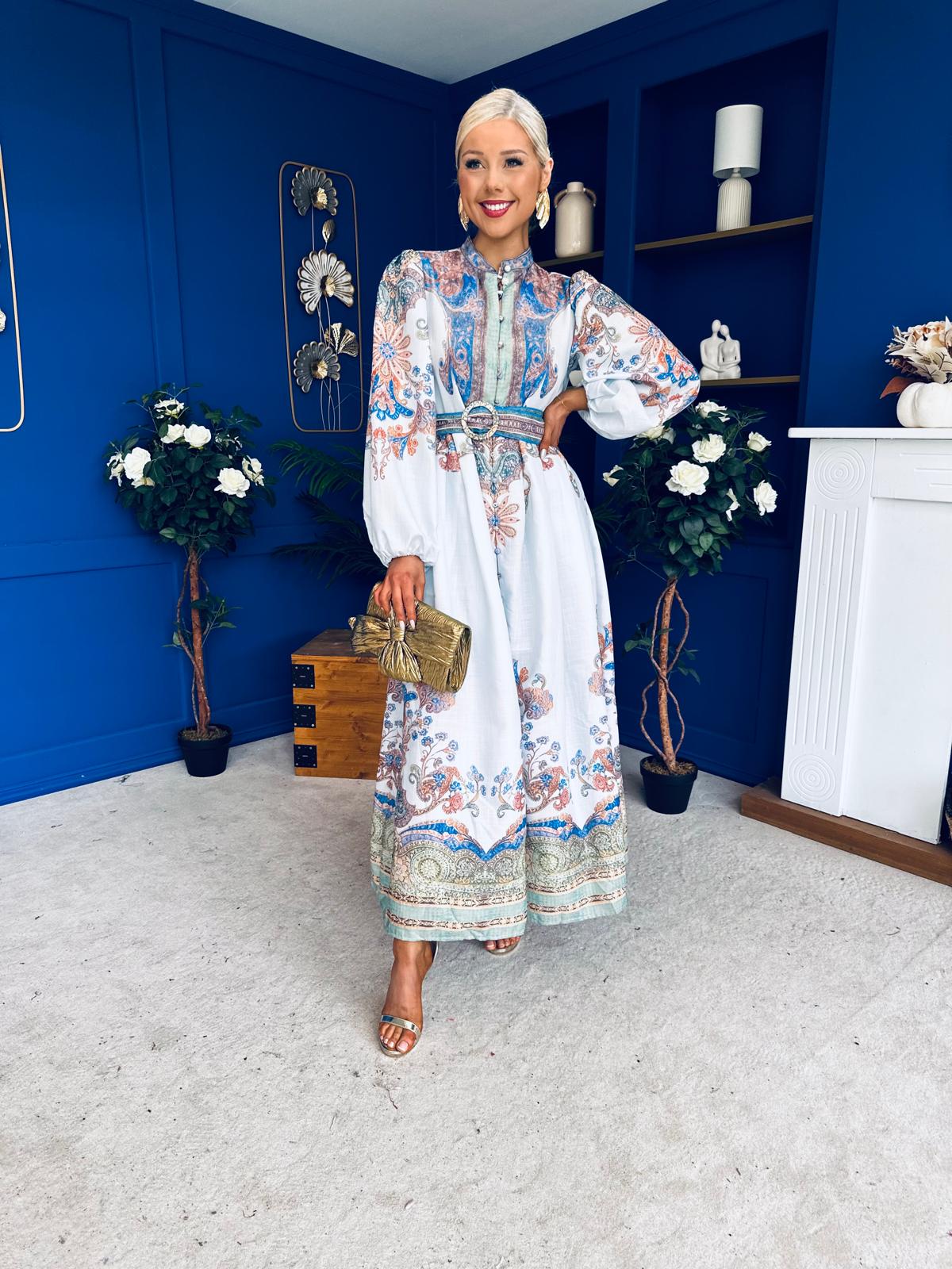 Presley Detailed Midi Shirt Dress Pwr Blue