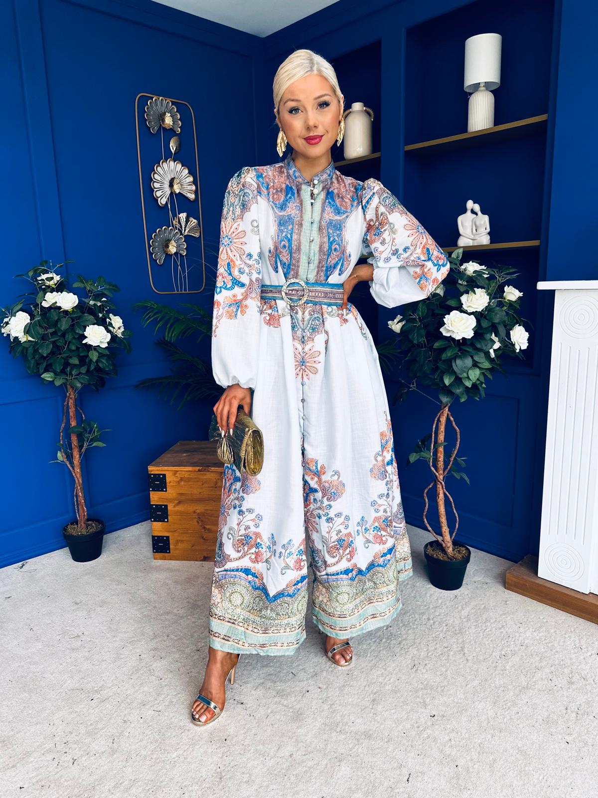 Presley Detailed Midi Shirt Dress Pwr Blue