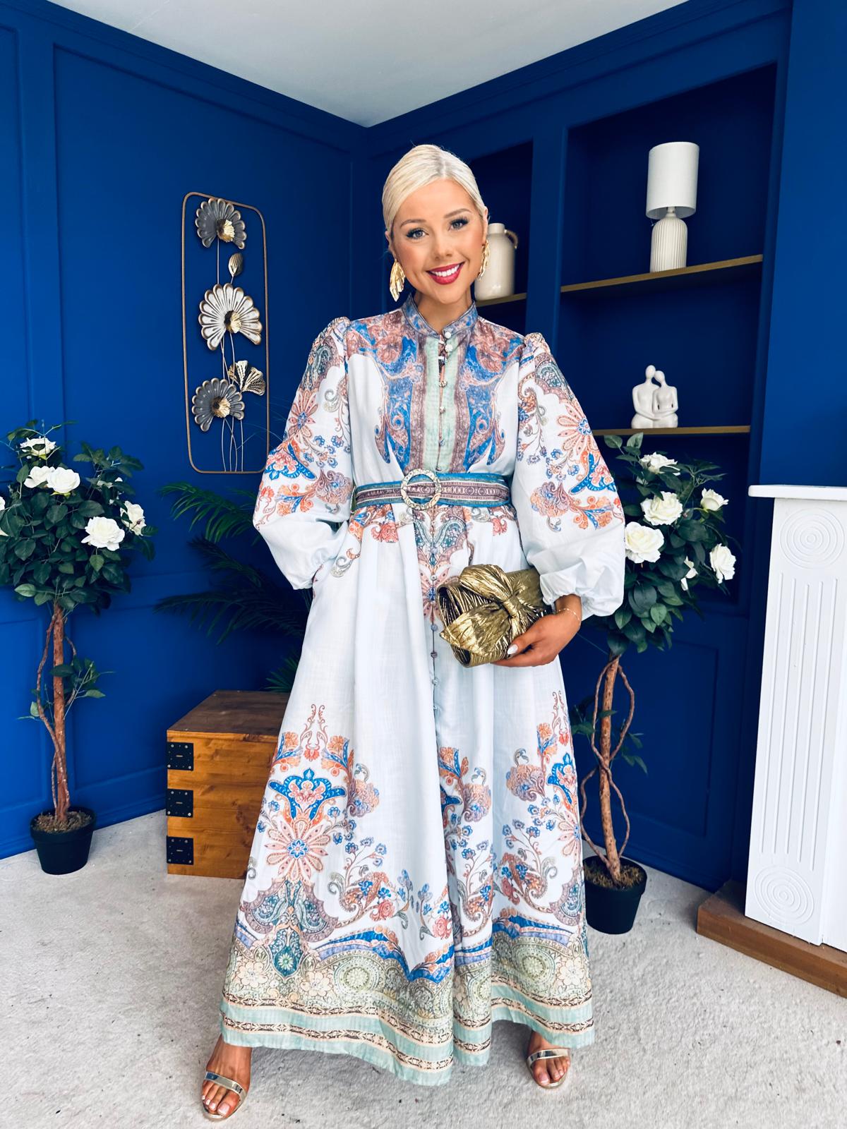 Presley Detailed Midi Shirt Dress Pwr Blue