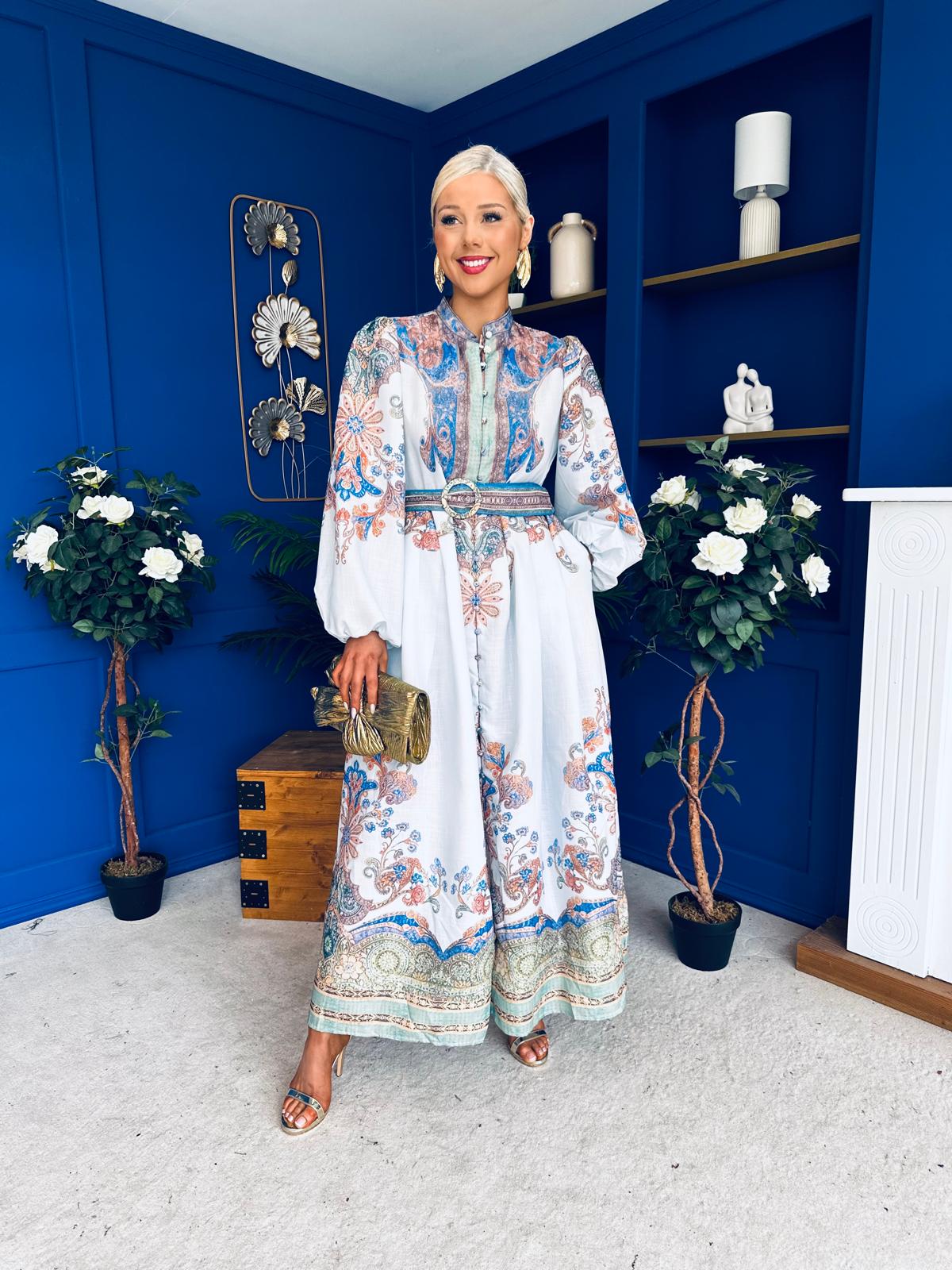 Presley Detailed Midi Shirt Dress Pwr Blue