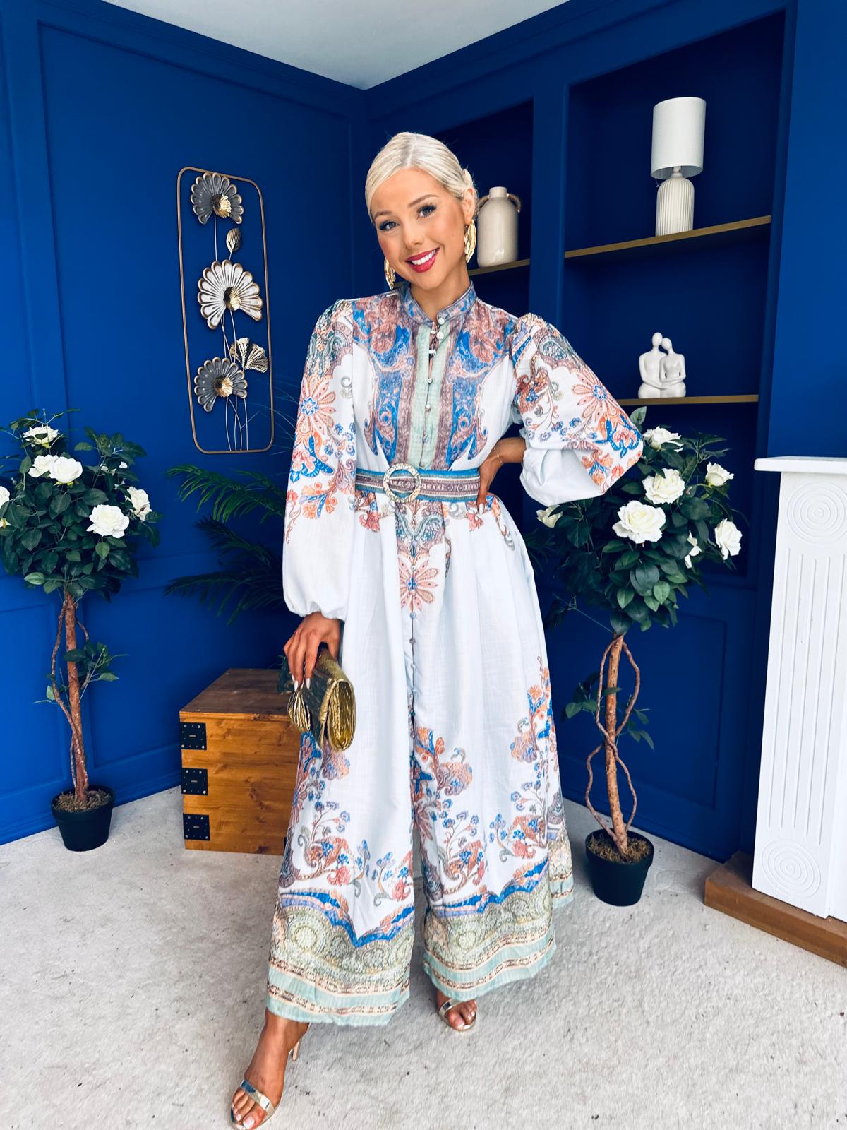Presley Detailed Midi Shirt Dress Pwr Blue