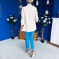 Sarah Gathered Sleeve Blazer Almond