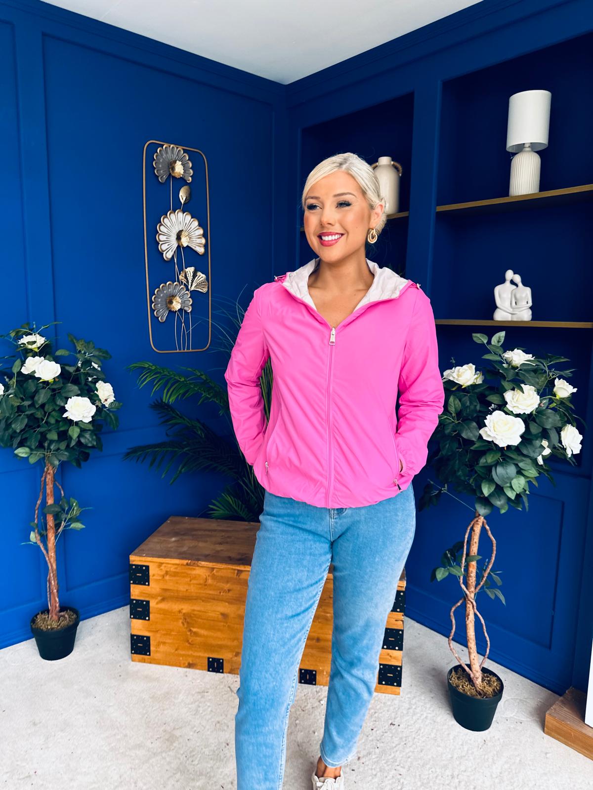 Sophia Hooded Windbreaker Cerise