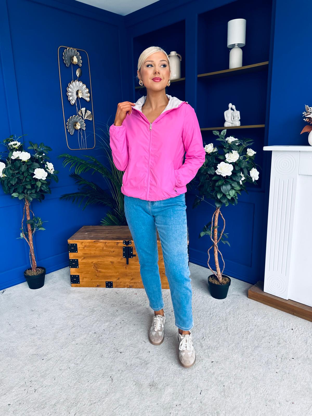 Sophia Hooded Windbreaker Cerise