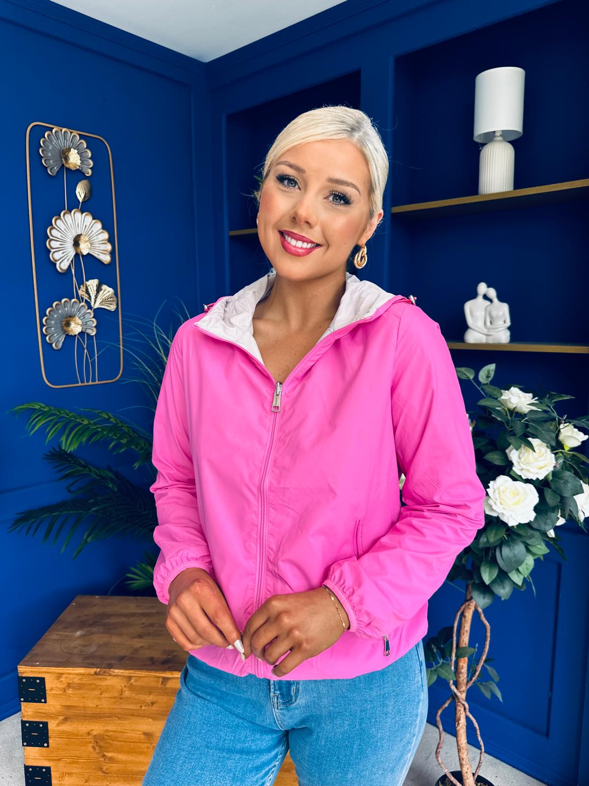 Sophia Hooded Windbreaker Cerise