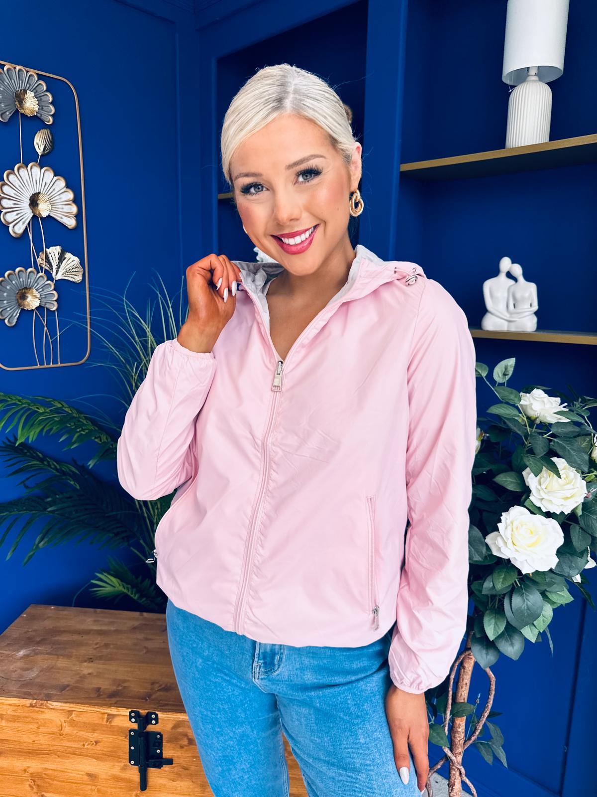 Sophia Hooded Windbreaker Pwr Pink