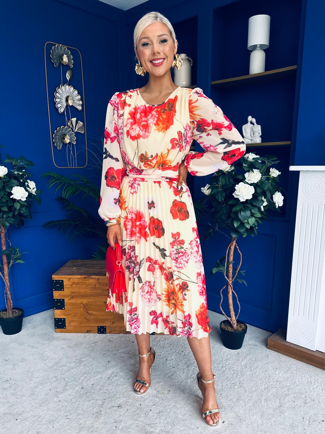 Croia Banded Midi Dress Floral Yellow