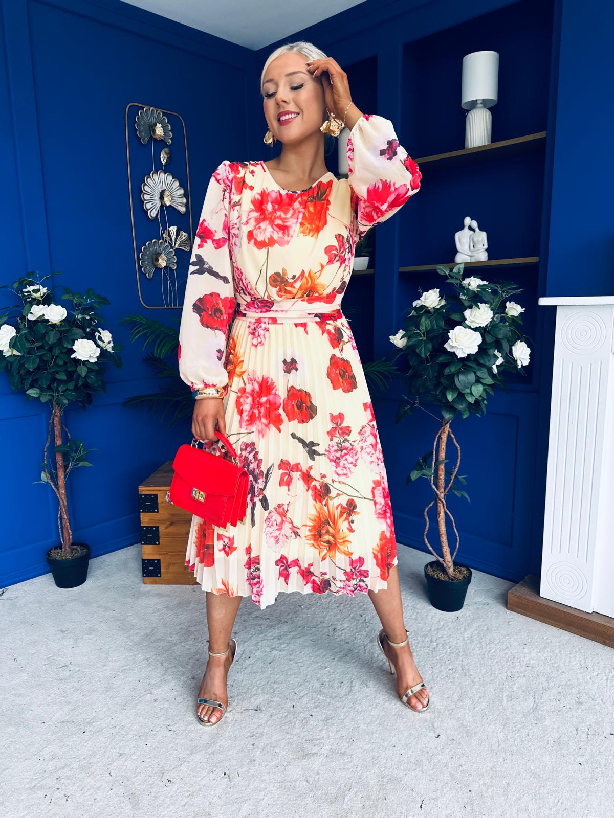 Croia Banded Midi Dress Floral Yellow