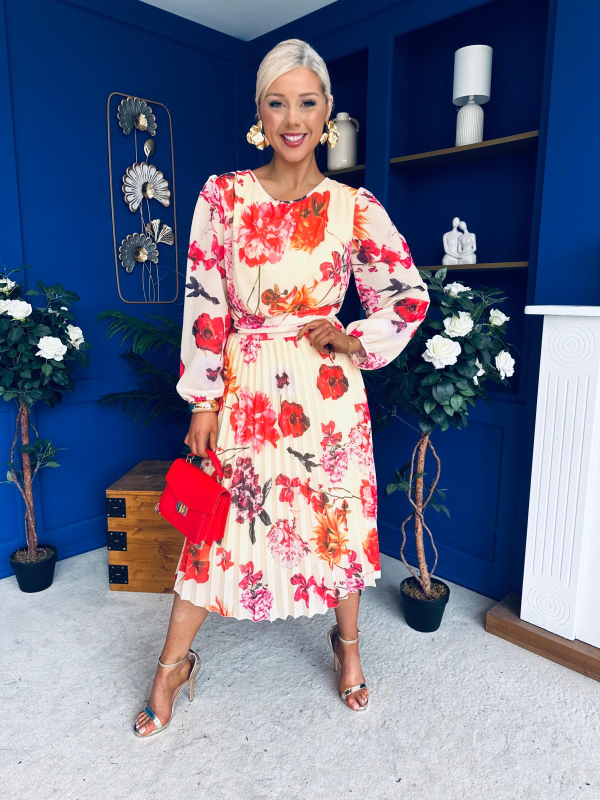 Croia Banded Midi Dress Floral Yellow