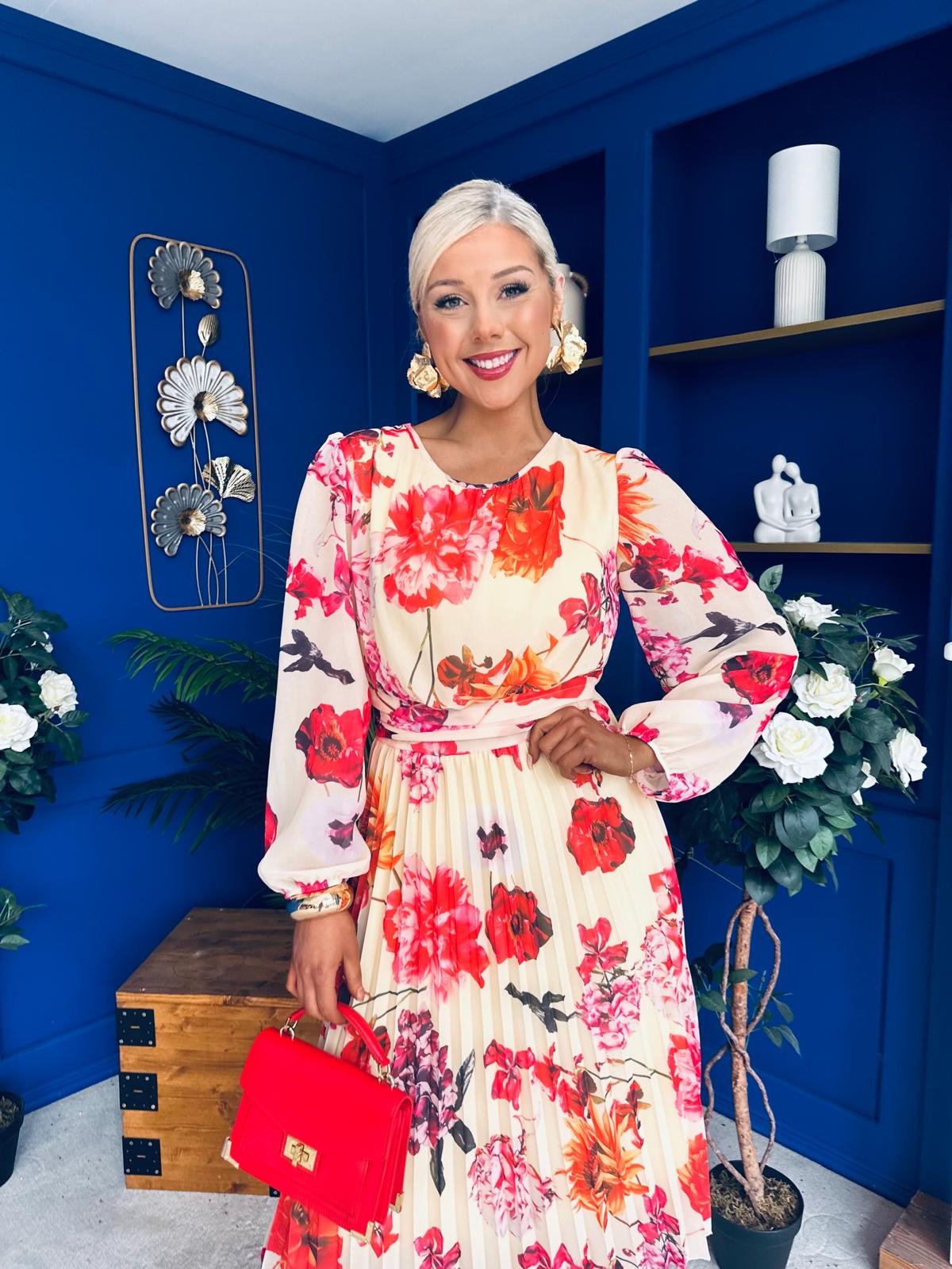 Croia Banded Midi Dress Floral Yellow