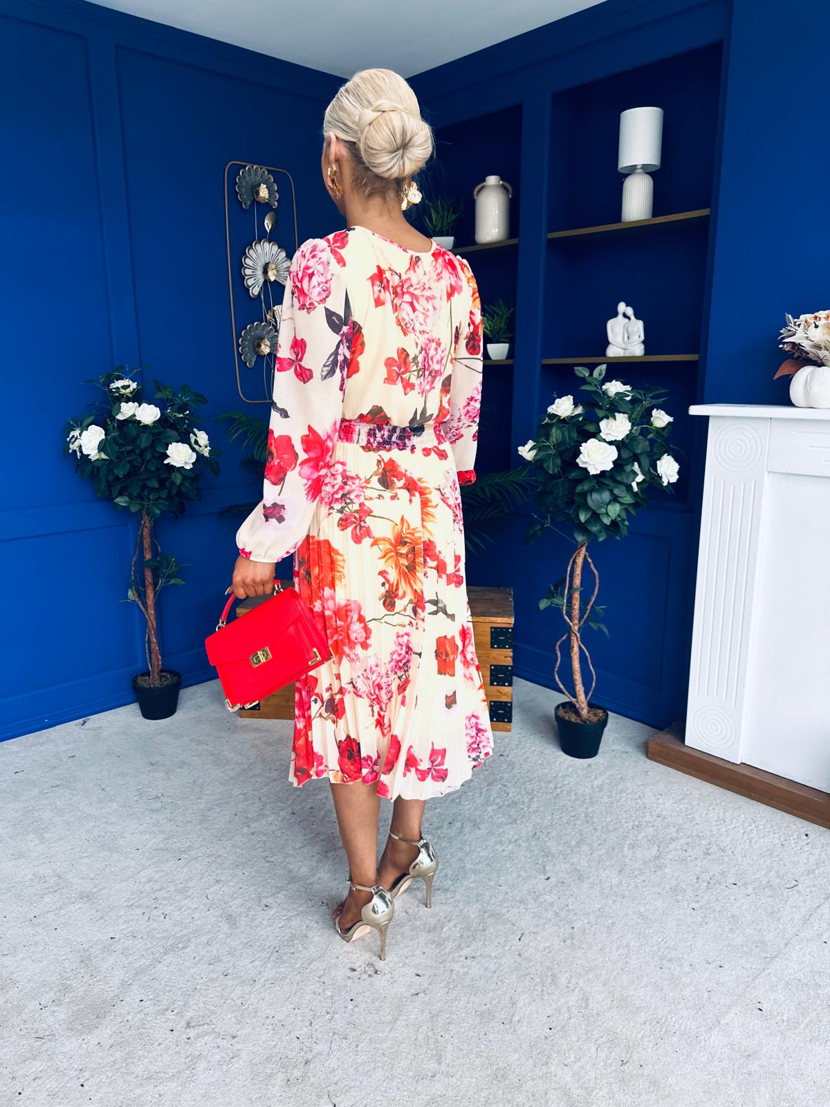 Croia Banded Midi Dress Floral Yellow