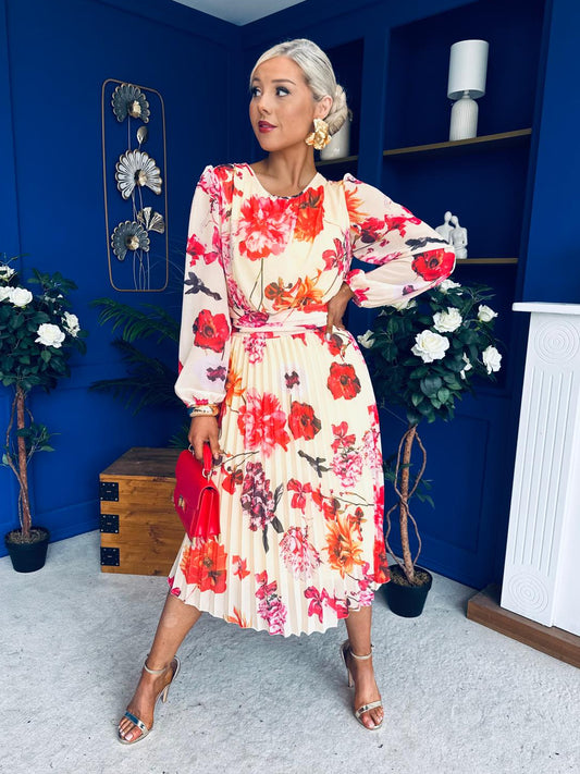 Croia Banded Midi Dress Floral Yellow