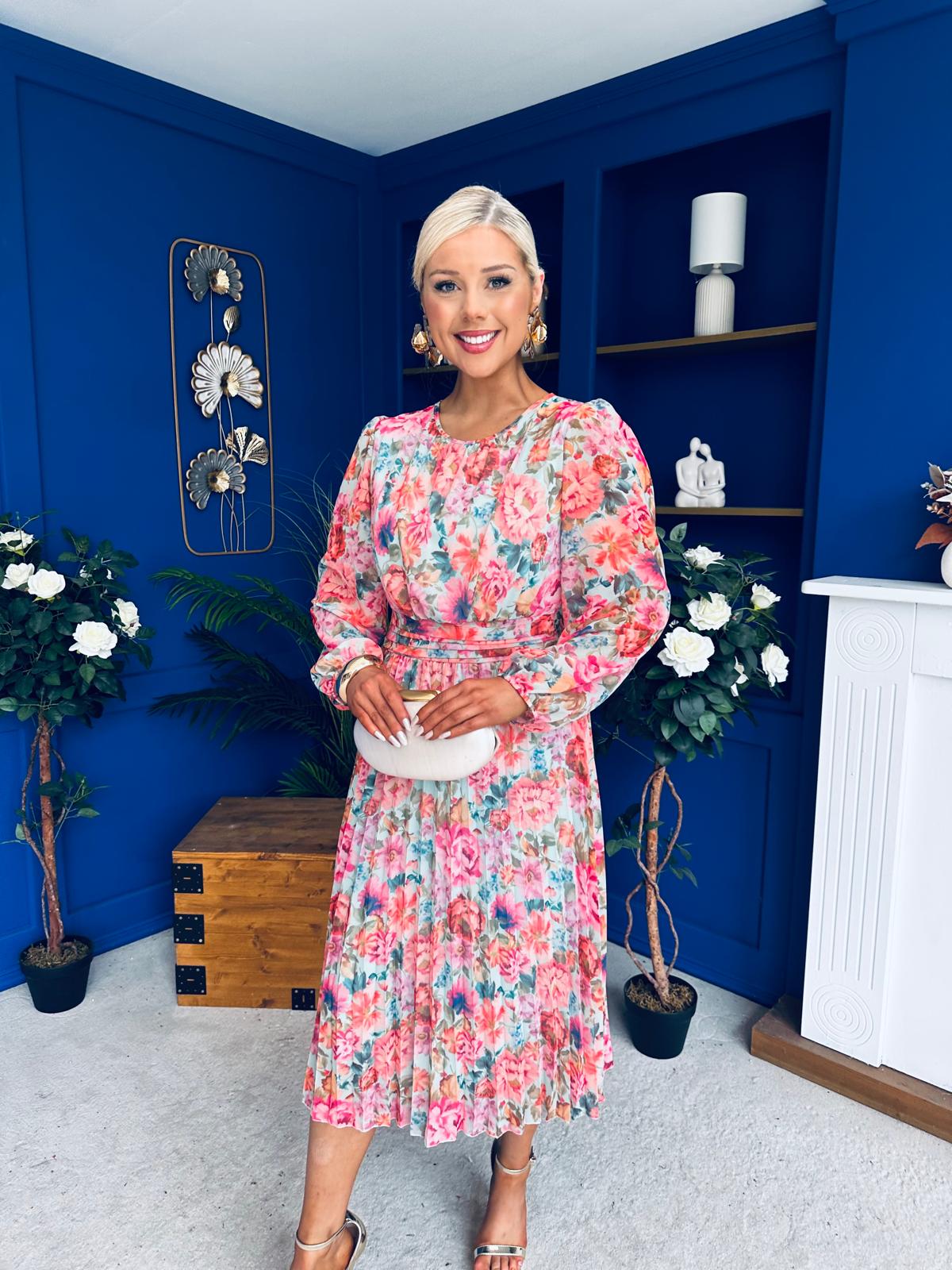 Croia Banded Midi Dress Floral Mint