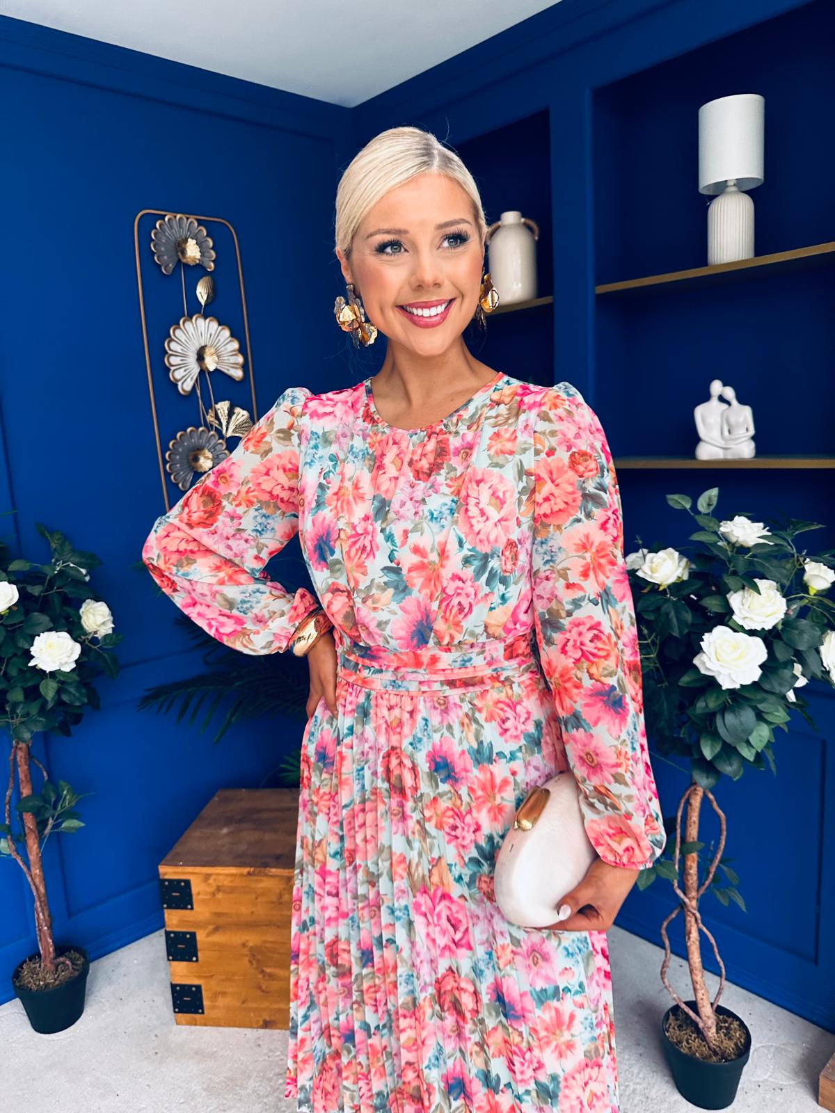 Croia Banded Midi Dress Floral Mint