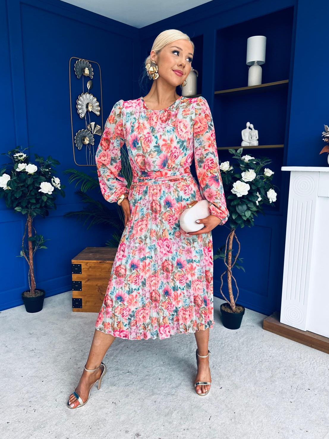 Croia Banded Midi Dress Floral Mint