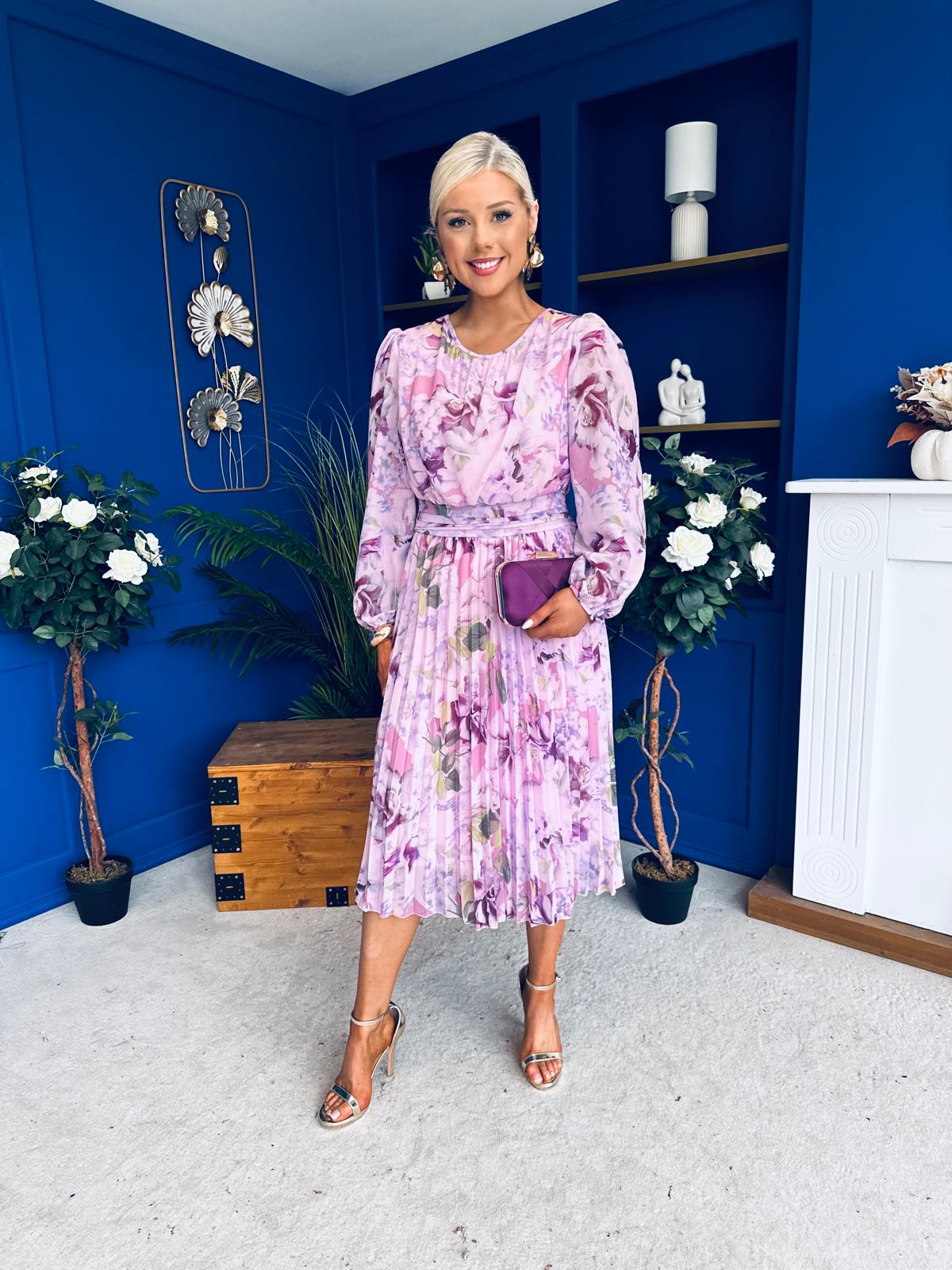 Croia Banded Midi Dress Floral Lilac