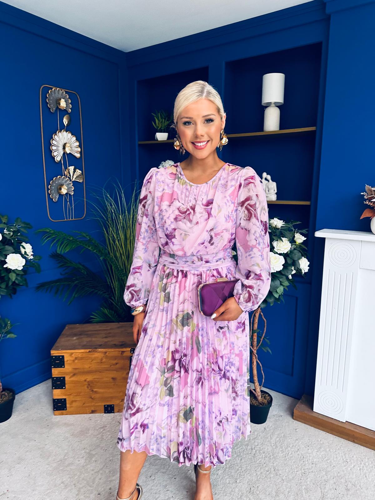 Croia Banded Midi Dress Floral Lilac