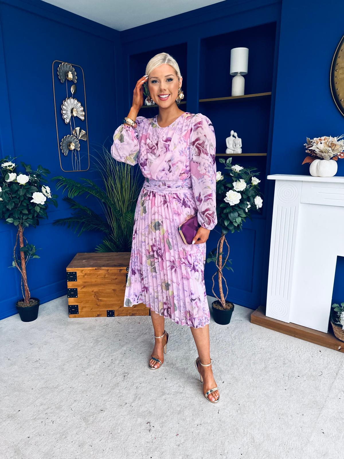 Croia Banded Midi Dress Floral Lilac