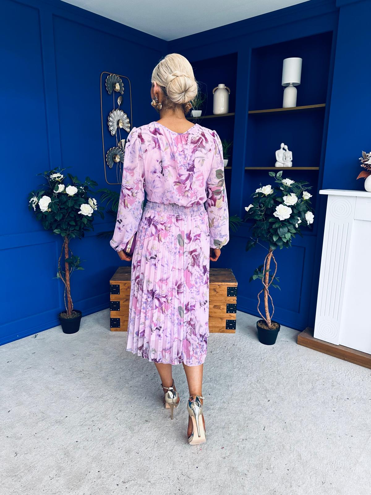 Croia Banded Midi Dress Floral Lilac