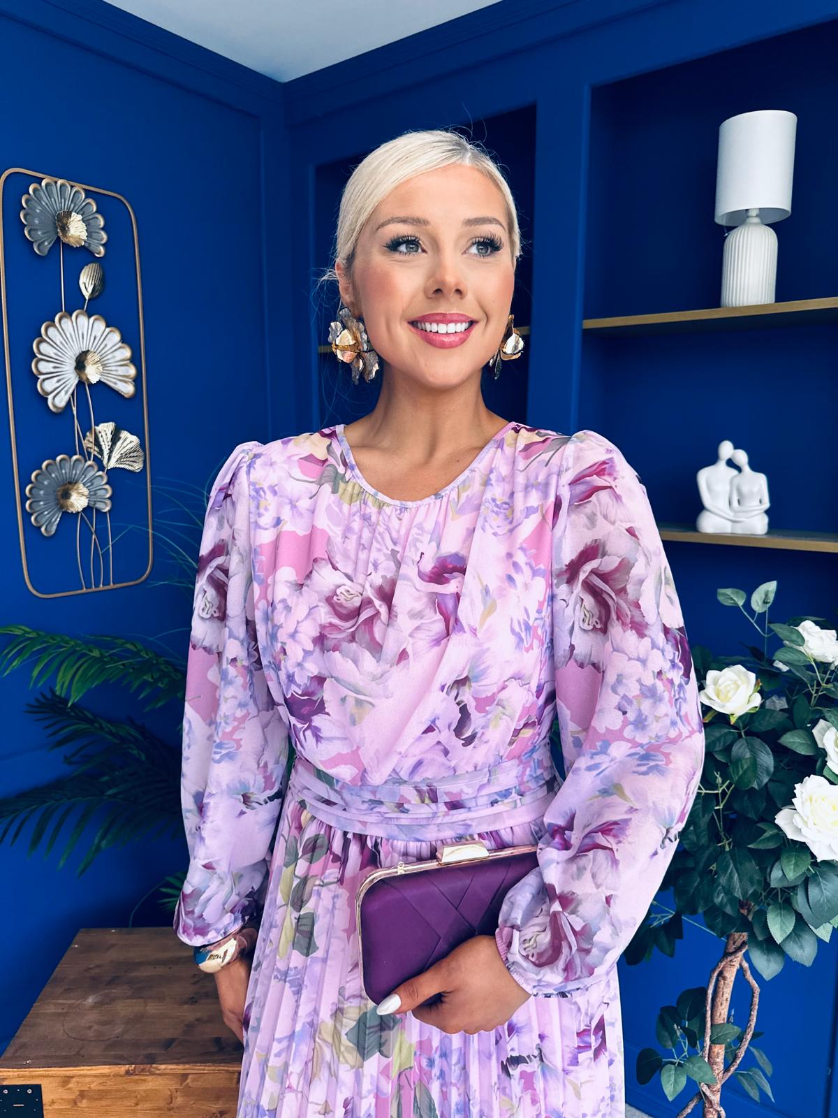 Croia Banded Midi Dress Floral Lilac