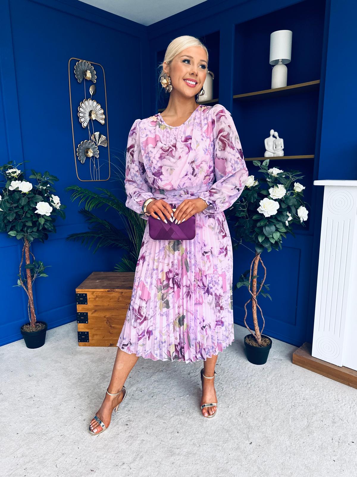 Croia Banded Midi Dress Floral Lilac