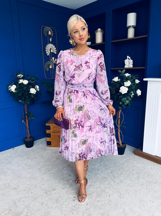 Croia Banded Midi Dress Floral Lilac