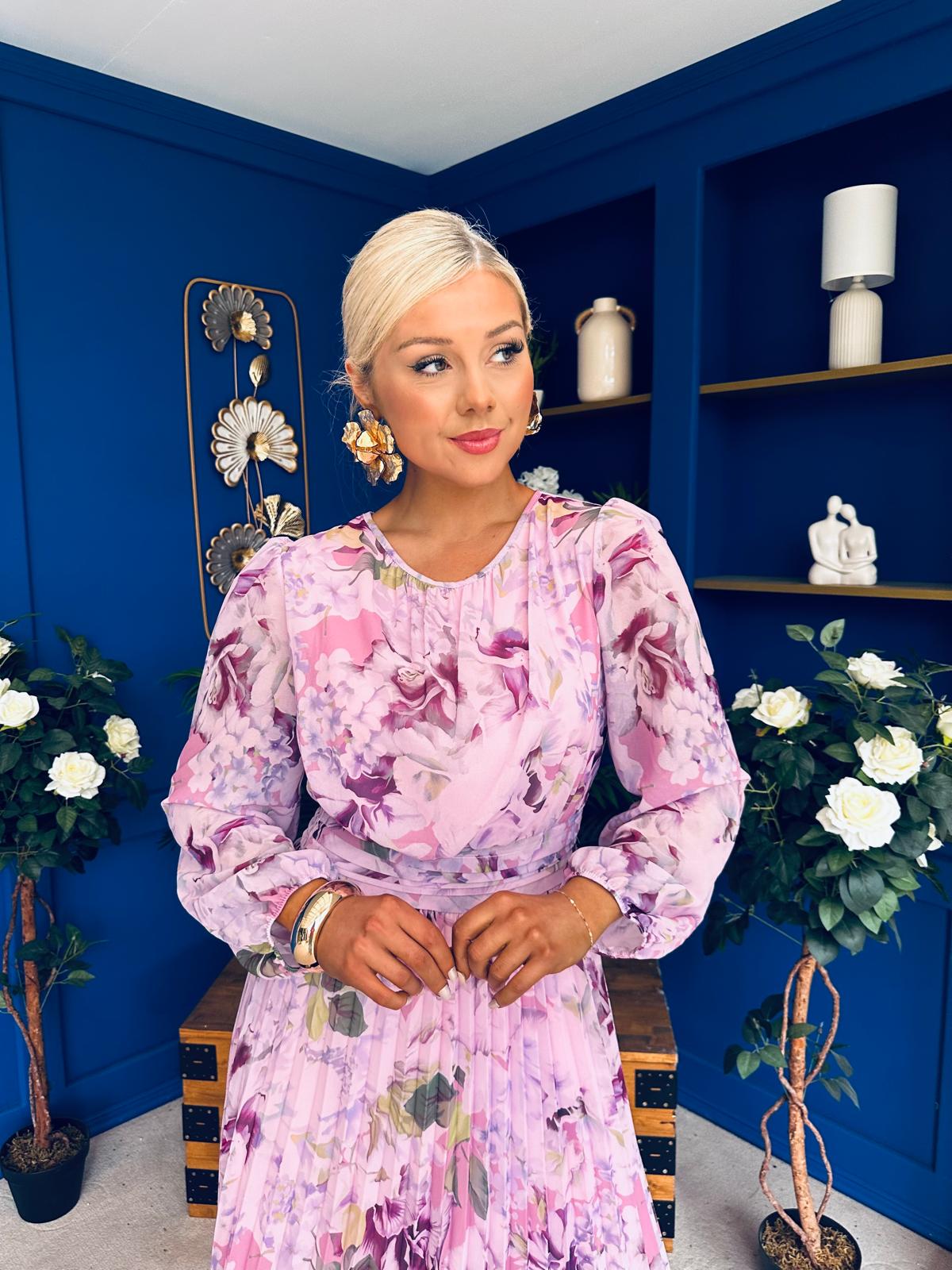 Croia Banded Midi Dress Floral Lilac