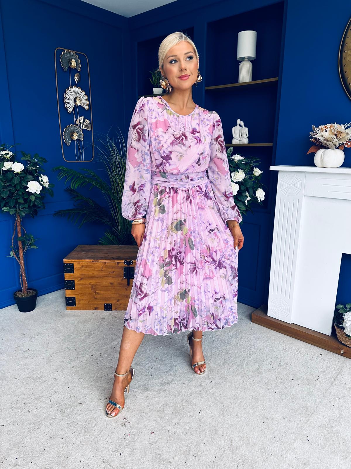 Croia Banded Midi Dress Floral Lilac