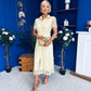 Tansy Short Sleeve Lace Shirt Dress Yellow