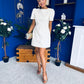 Vienna Jacquard Mini Dress Cream