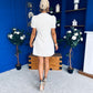 Vienna Jacquard Mini Dress Cream