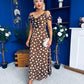 Julie Cowl Neck Maxi Dress Polka Coco