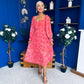 Roisin Detailed Midi Dress Floral Coral