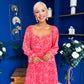 Roisin Detailed Midi Dress Floral Coral