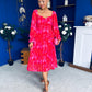 Roisin Detailed Midi Dress Bow Red