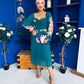 Roisin Detailed Midi Dress Floral Green