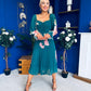 Roisin Detailed Midi Dress Floral Green