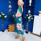 Roisin Detailed Midi Dress Floral Green