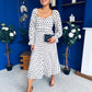 Roisin Detailed Midi Dress CreamWhite