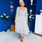 Roisin Detailed Midi Dress CreamWhite