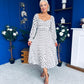 Roisin Detailed Midi Dress CreamWhite