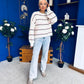 Maeve Striped Knit Jumper Cream