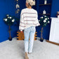 Maeve Striped Knit Jumper Cream