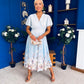 Bebhinn Detailed Midi Dress Floral Pwr Blue