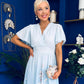 Bebhinn Detailed Midi Dress Floral Pwr Blue
