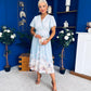Bebhinn Detailed Midi Dress Floral Pwr Blue