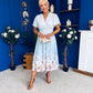 Bebhinn Detailed Midi Dress Floral Pwr Blue