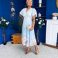 Bebhinn Detailed Midi Dress Floral Pwr Blue