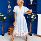 Bebhinn Detailed Midi Dress Floral Pwr Blue