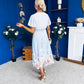 Bebhinn Detailed Midi Dress Floral Pwr Blue